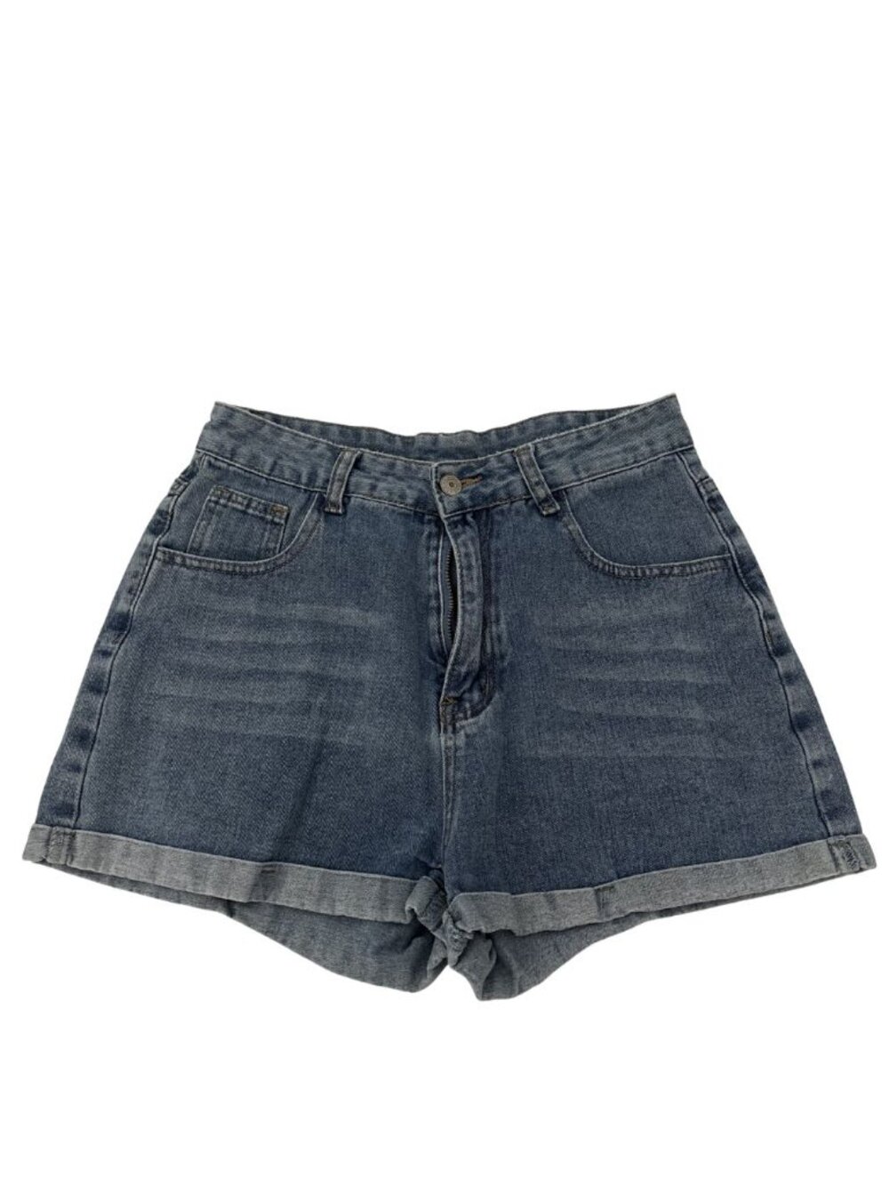 Medium Wash Jean Shorts w/Fold